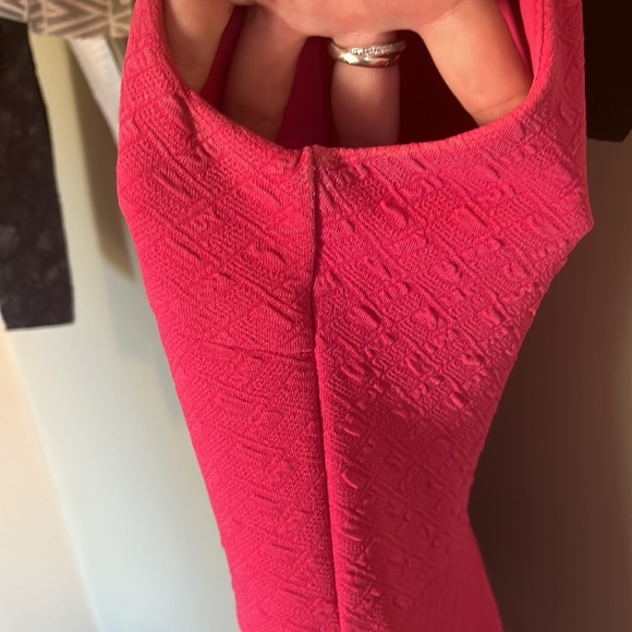 Pink fit n flare dress with pockets - Picture 3 of 6